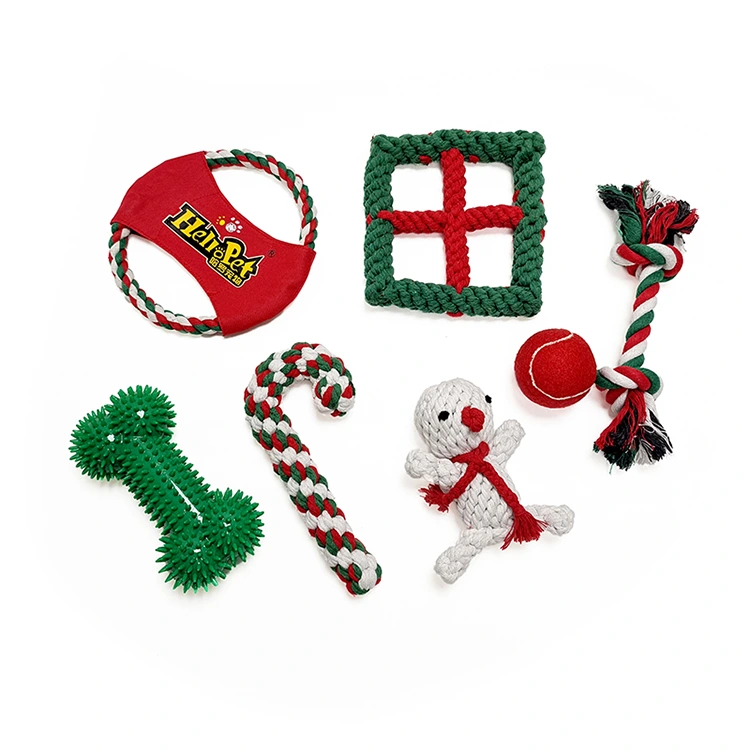 Set Mainan Tali Anjing Natal